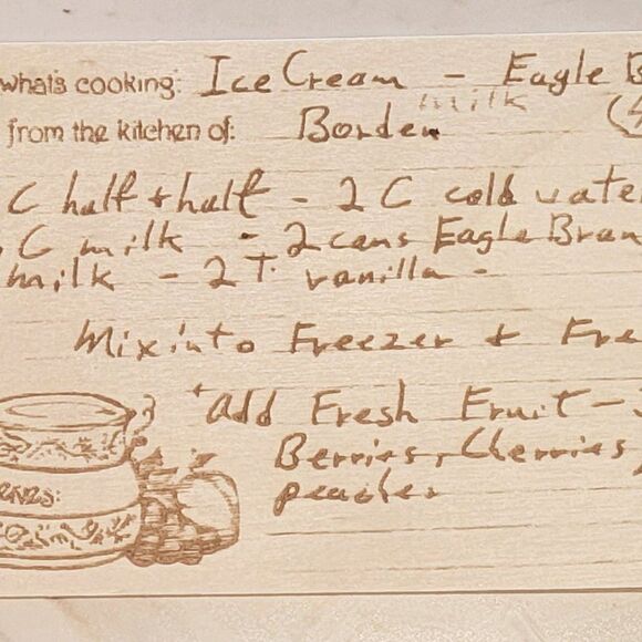 Engraved Handwritten Recipe Wood Card  - Personalized Grandma's Recipe Card - Picture 2 of 5